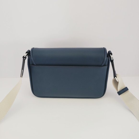 Michael Kors Bradshaw Medium Pocket Messenger Crossbody Handbag Navy Leather - Picture 4 of 9